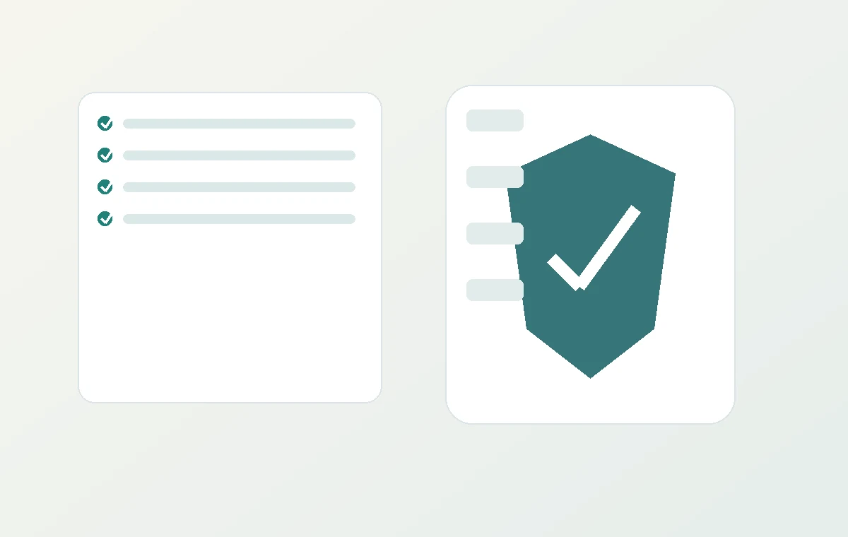 Illustration of eligibility documents and verification shield