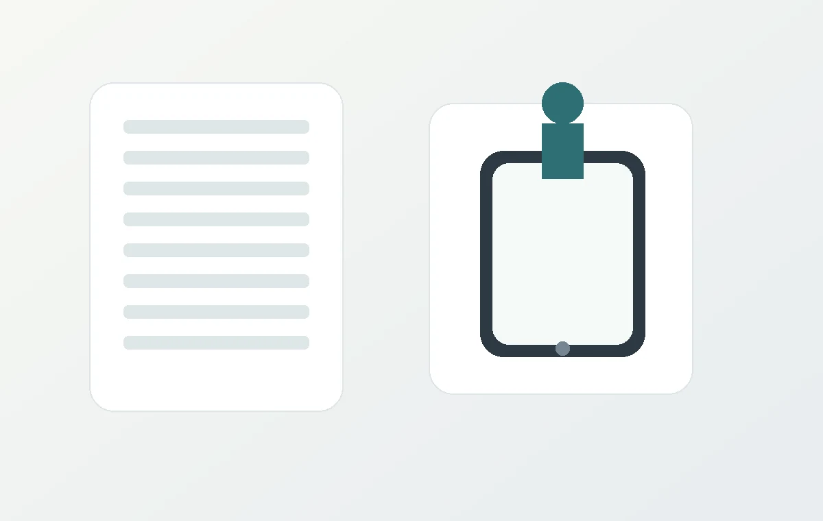 Illustration of an independent editorial guide and a tablet